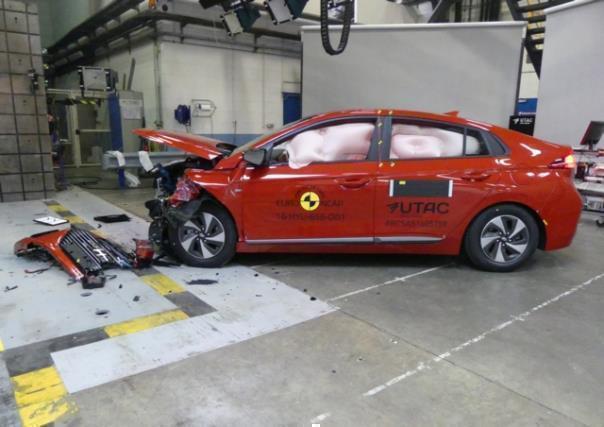 Hyundai Ioniq im Euro-NCAP-Crashtest.  Foto: Euro NCAP